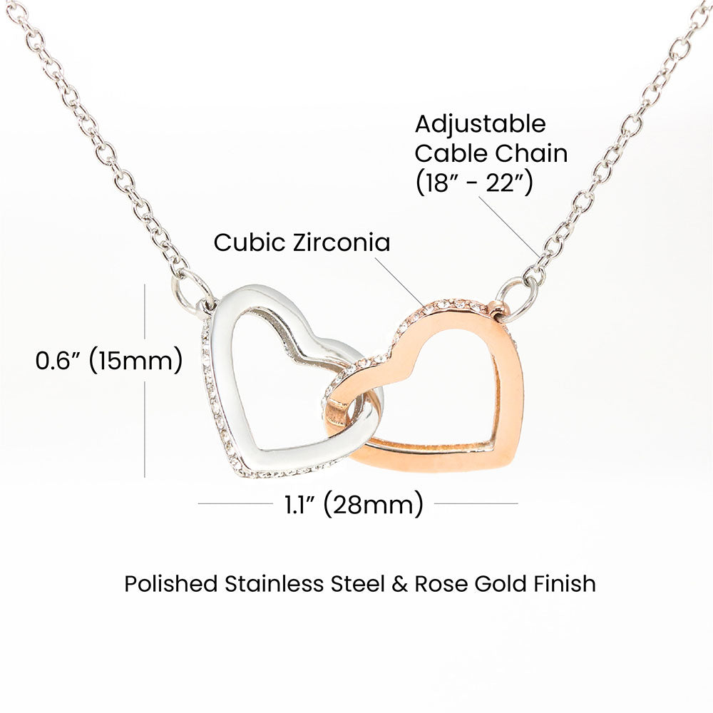 To My Gorgeous Wife - Interlocking Hearts Necklace