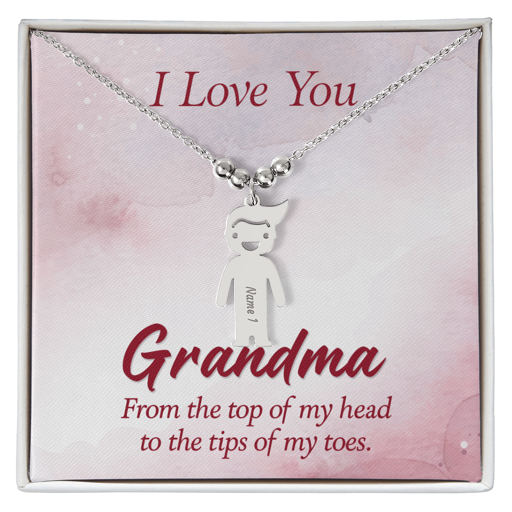 I Love You  - Grandma - Kid Charm Necklace