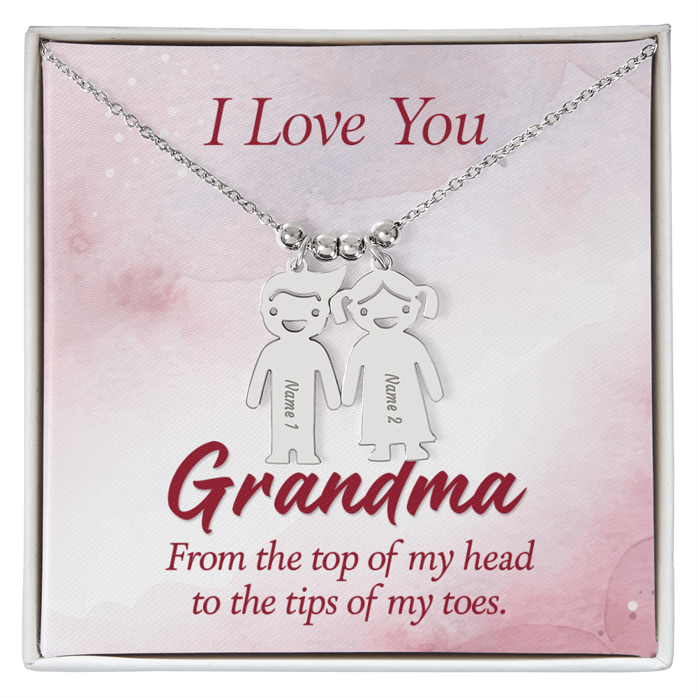 I Love You  - Grandma - Kid Charm Necklace