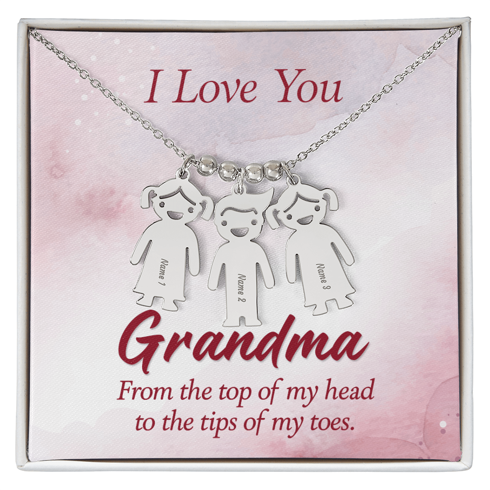 I Love You  - Grandma - Kid Charm Necklace