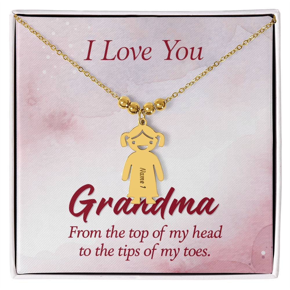 I Love You  - Grandma - Kid Charm Necklace