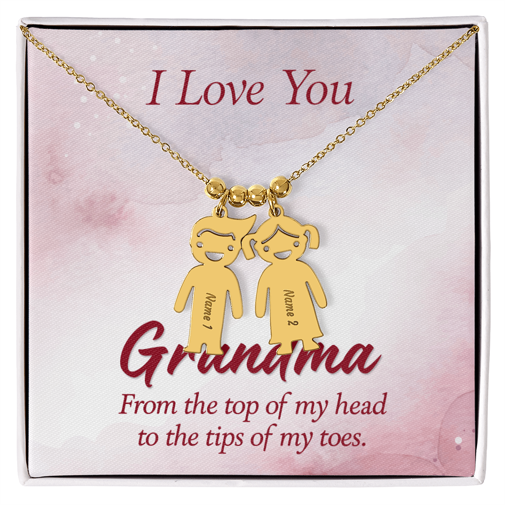 I Love You  - Grandma - Kid Charm Necklace