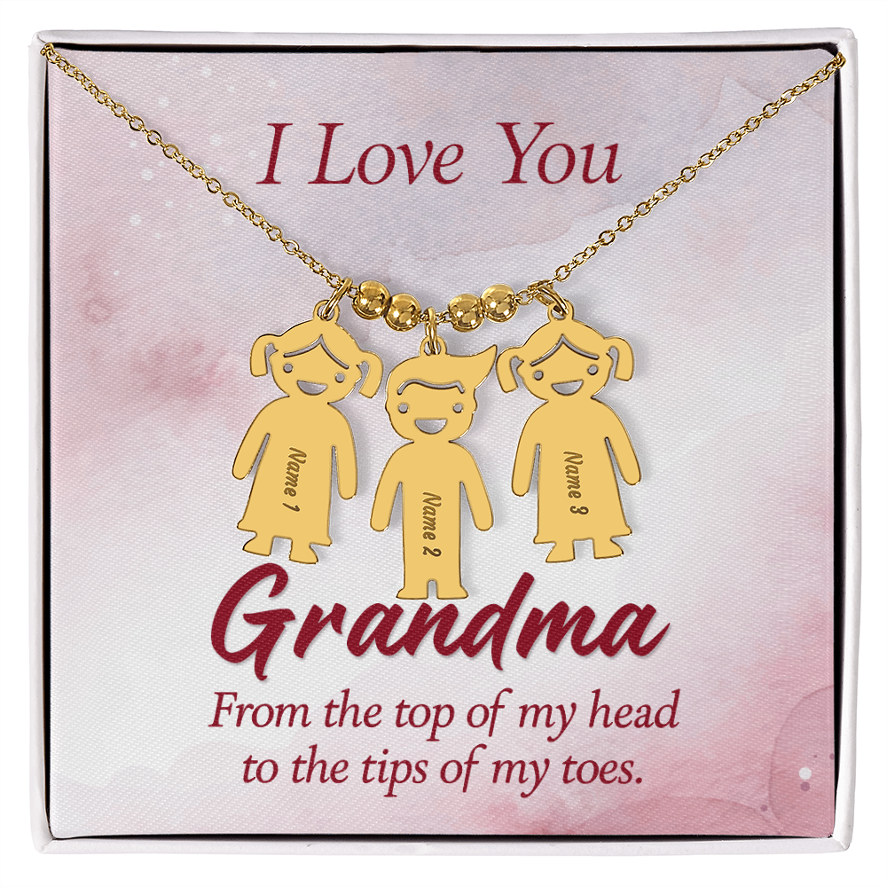 I Love You  - Grandma - Kid Charm Necklace