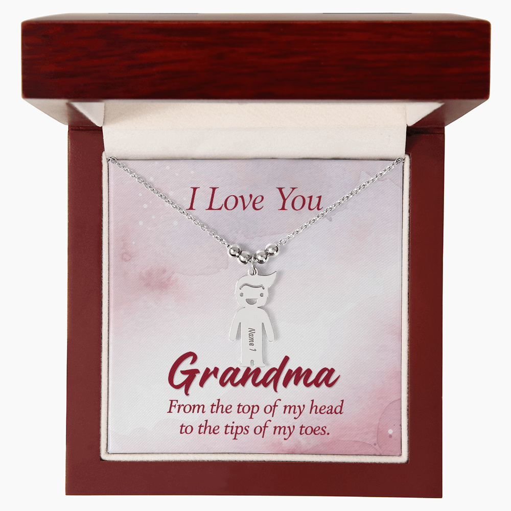 I Love You  - Grandma - Kid Charm Necklace