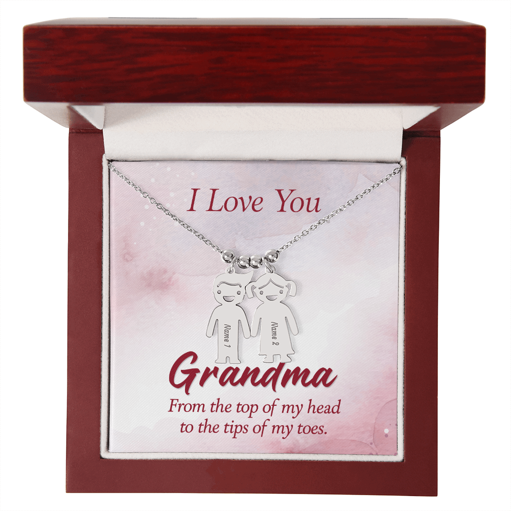 I Love You  - Grandma - Kid Charm Necklace