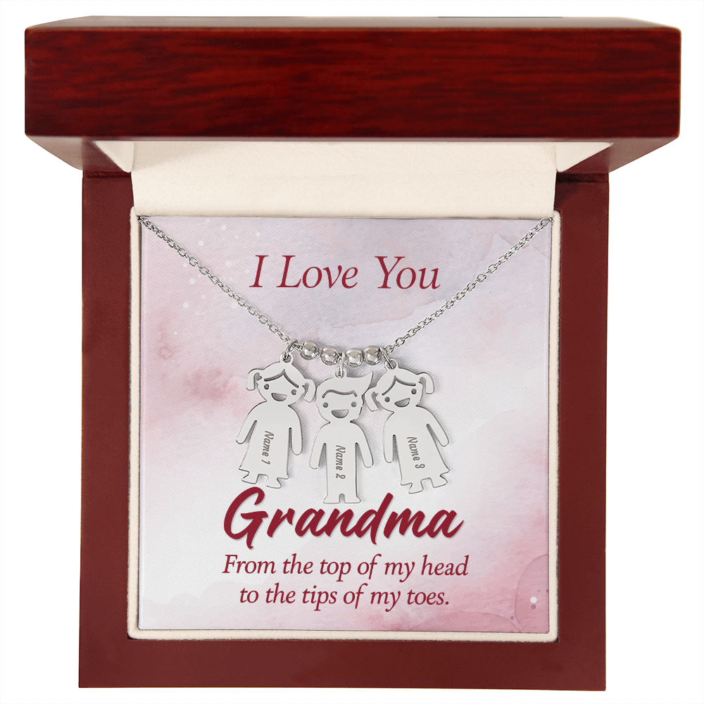 I Love You  - Grandma - Kid Charm Necklace
