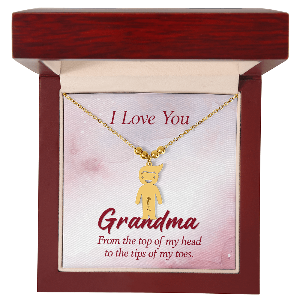 I Love You  - Grandma - Kid Charm Necklace