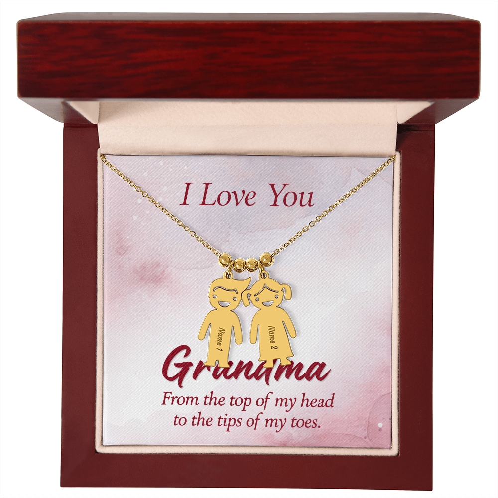 I Love You  - Grandma - Kid Charm Necklace