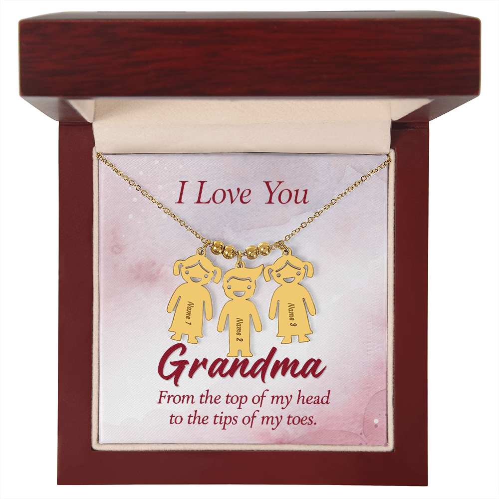 I Love You  - Grandma - Kid Charm Necklace